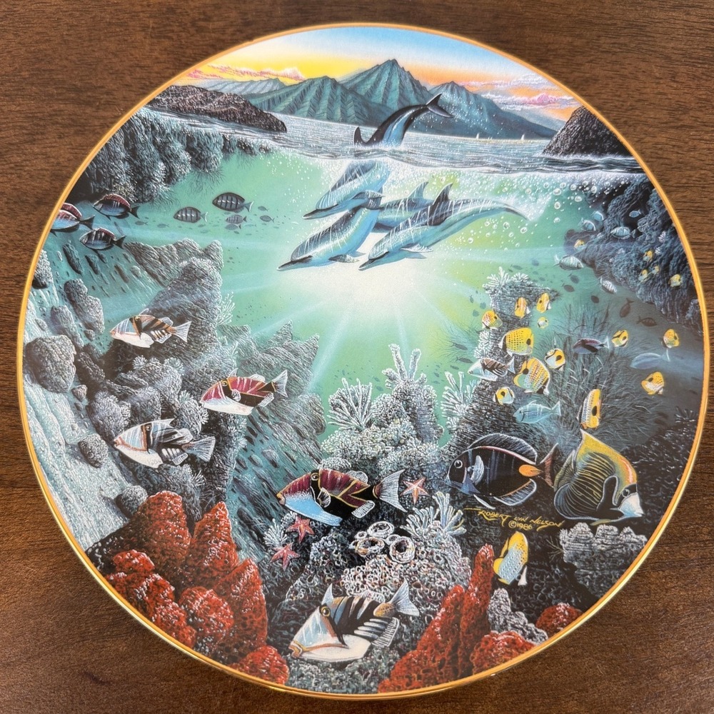 VTG 1991 Danbury Mint Underwater Paradise 'Honolua: Bay of Piilani' 8" Plate